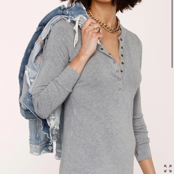 Soft Ribbed Grey Dress - Picture 3 of 6